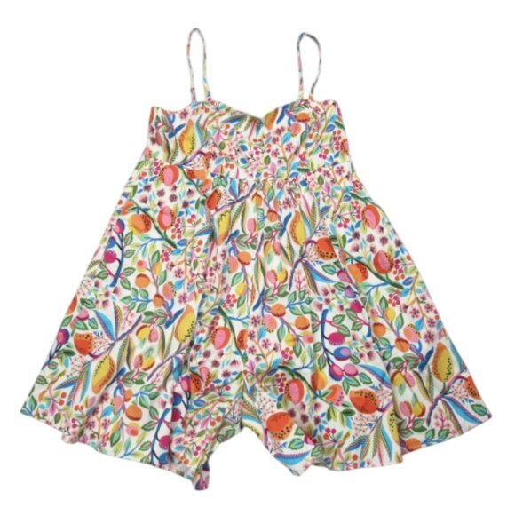 Anthropologie Hutch Bandeau Romper White Orange Motif M - Picture 4 of 13